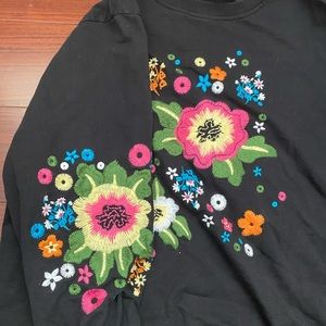 Simply be flower embroidered sweatshirt